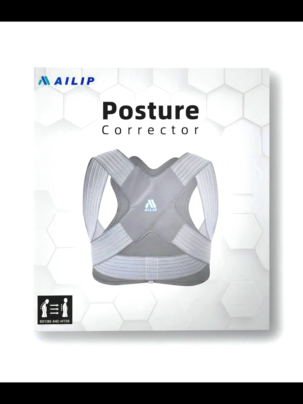 AILIP Posture Corrector in Light Gray - Size L/XL